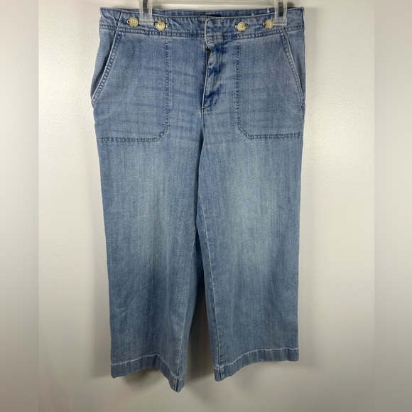 Talbots Blue Wide Leg Crop Jeans - Picture 1 of 6